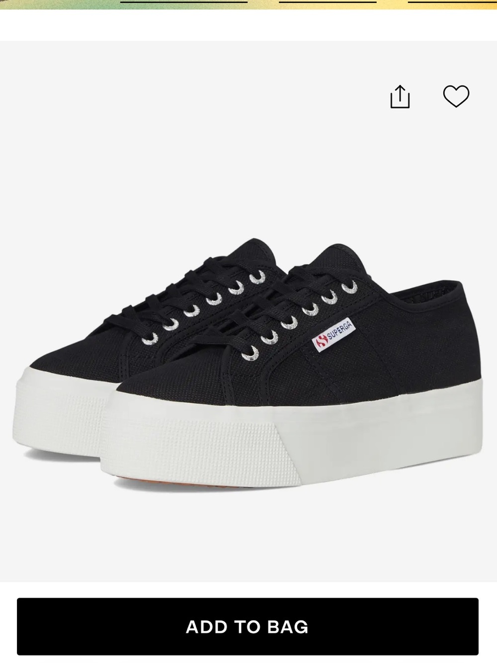 Superga Black and white 2790 Platform size 36